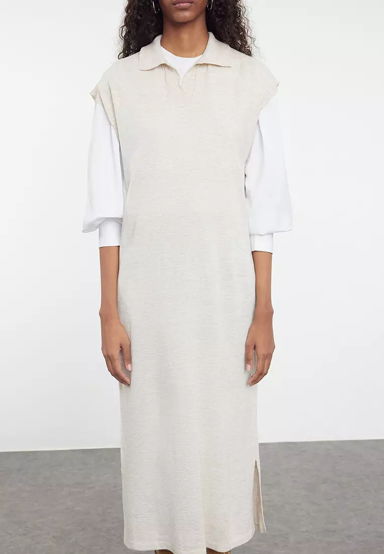 Stone Long Knitwear Sweater Dress Tctaw25Uv00007