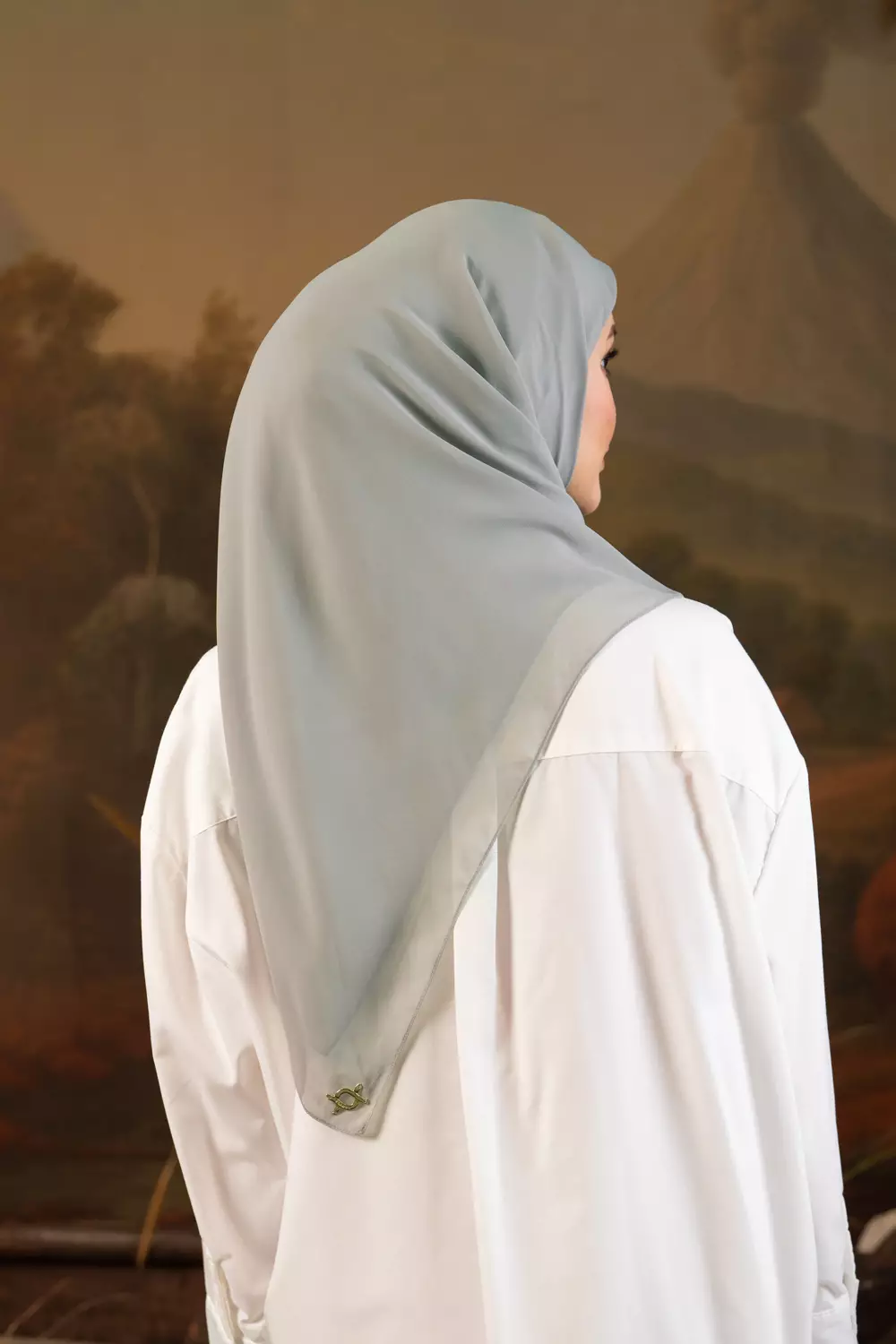 Klamby - Shaira Square Hijab Instan Aloe Grey