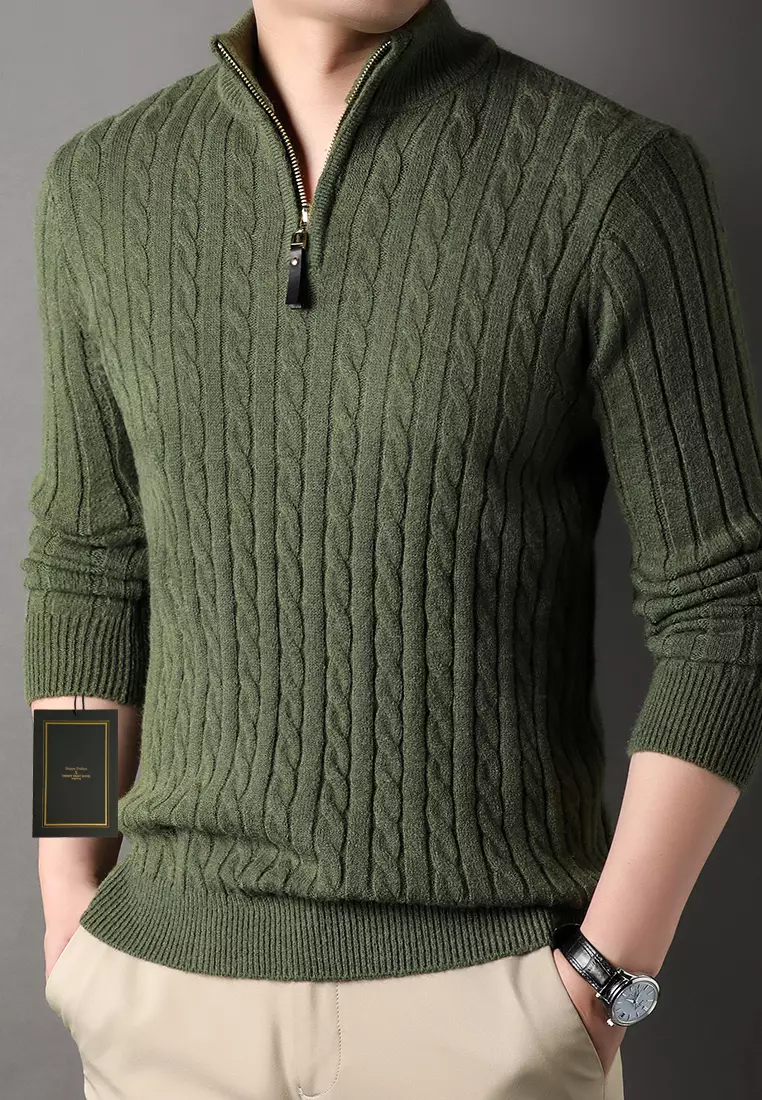 Stand Collar Knitted Sweater BD8511