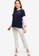 Lubna purple and navy Color Block T-Shirt With Embroidery E9679AA3D2C743GS_3