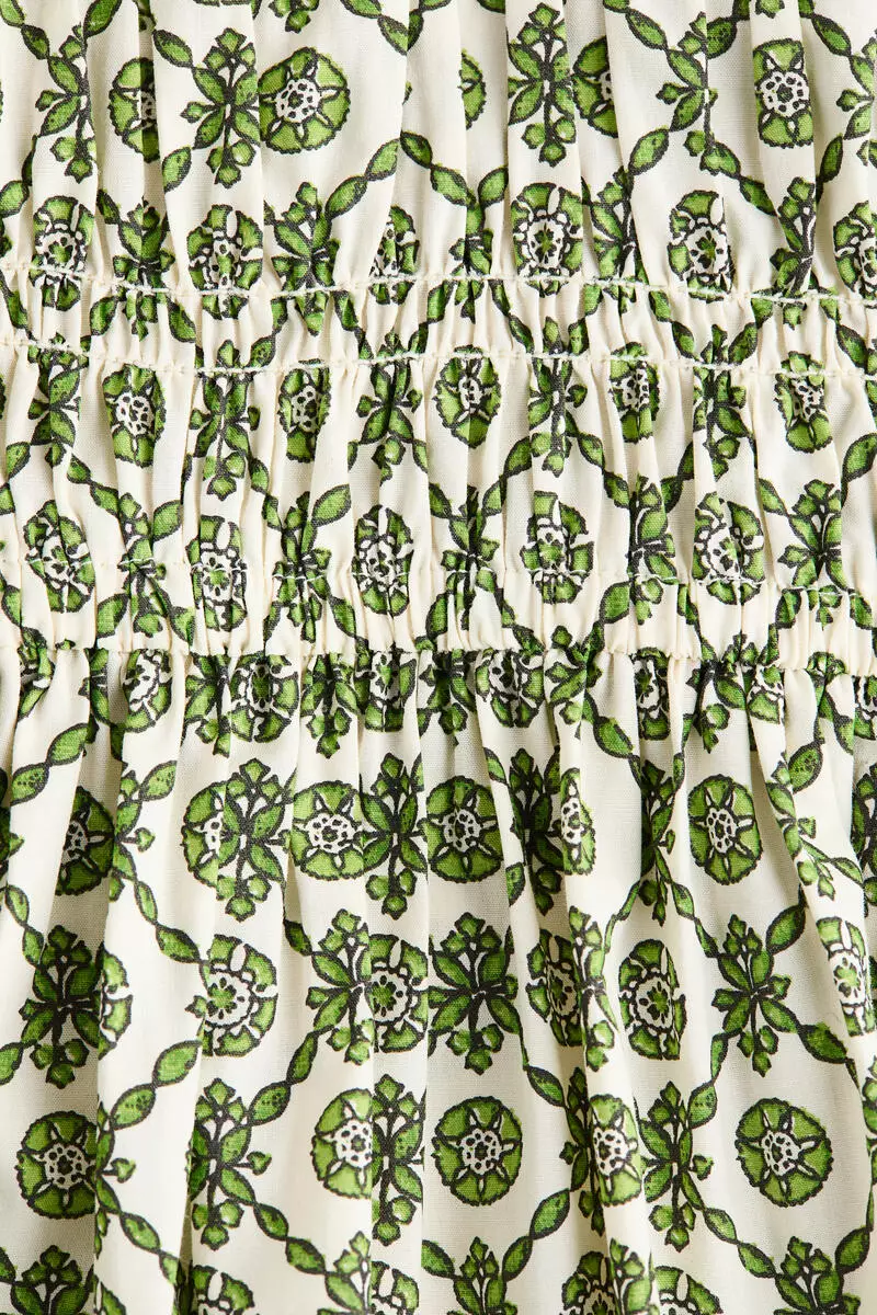 Flared-skirt cotton dress