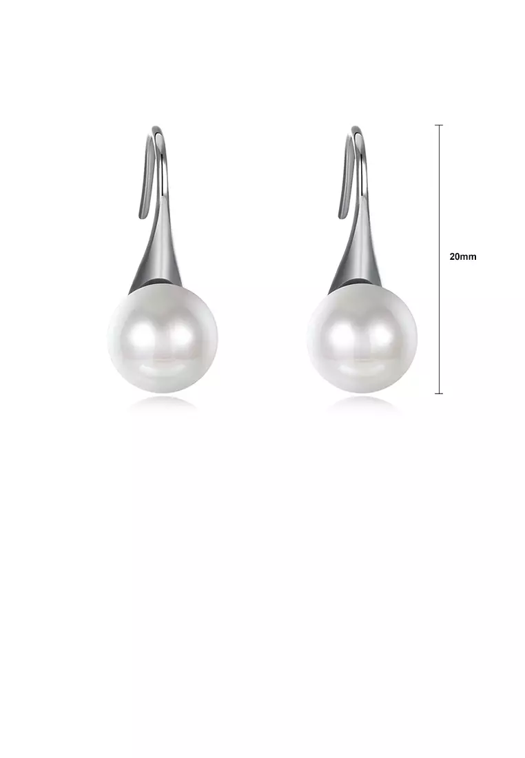 White pearl deals long earrings