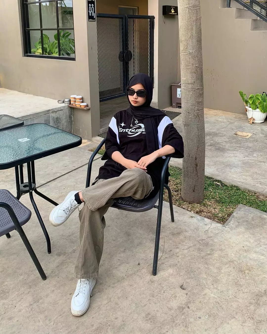 OOTDSUPPLY Oversized Side Line Astral Black & Benhur | Oversize Pria & Wanita OVZSL004