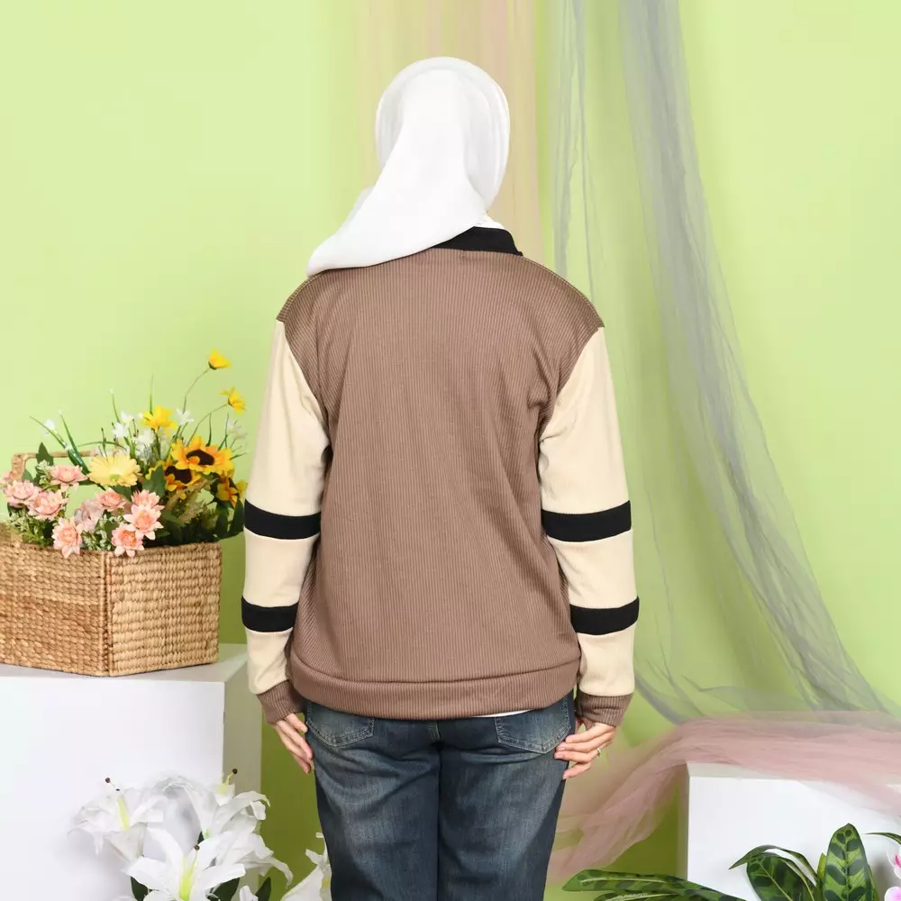 Kimo Colorblock Cardigan - Soft Mahogany M M19884 R78S4