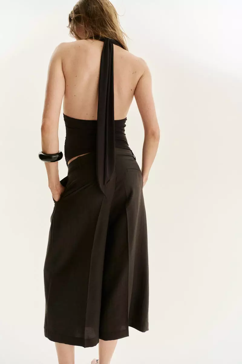 Tailored linen-blend culottes