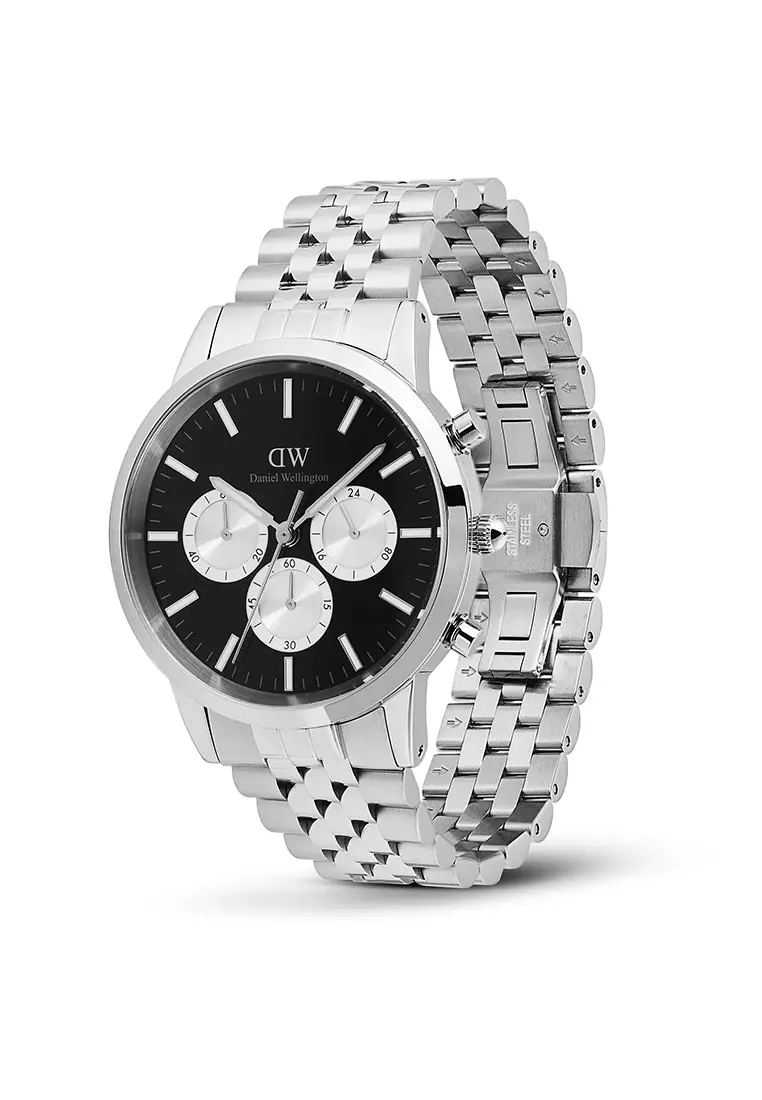 Iconic Chronogprah 42mm Arch 5-Link Onyx Panda Silver Men Watch stainless steel watch DW Official Authentic Original