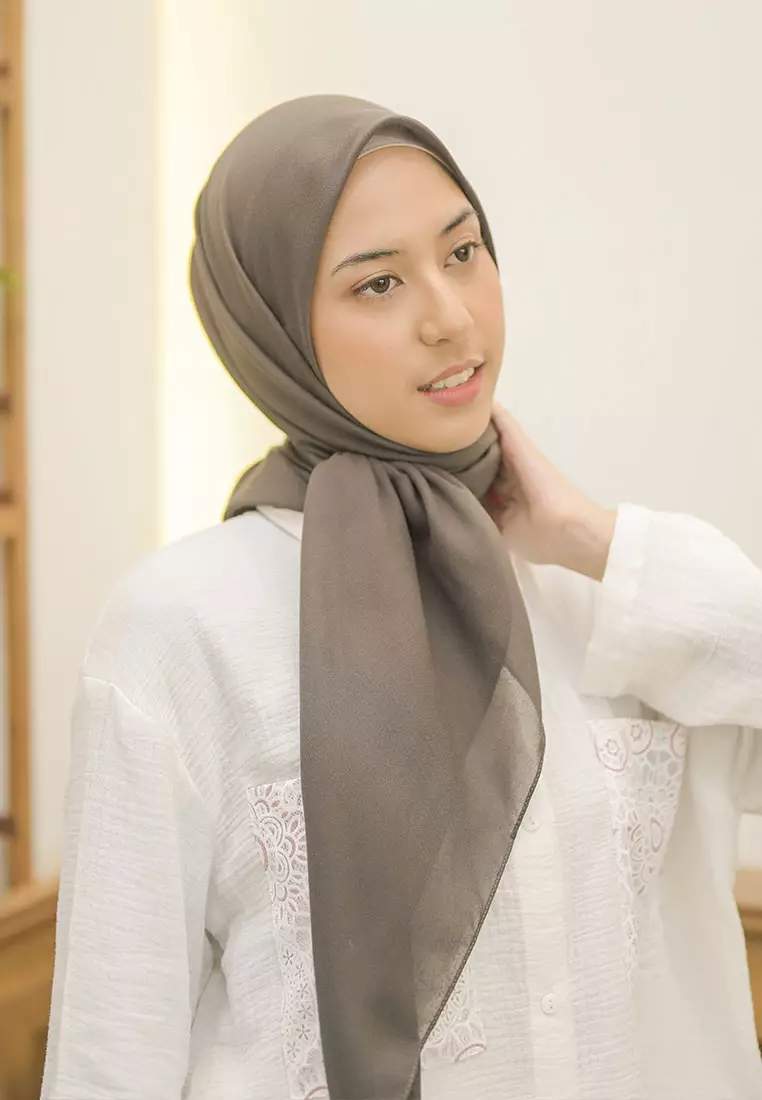 Haraa Voal Plain Dark Grey