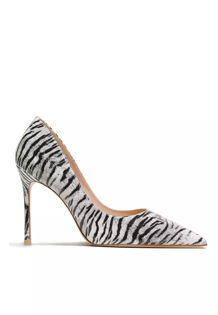 10CM Faux Leather Pointed Pumps Heels Shoes HZL053