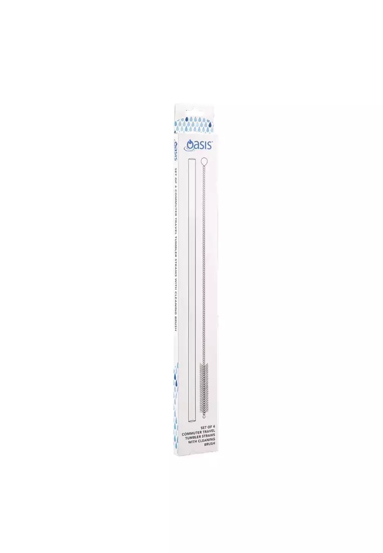 Oasis Commuter Straw Set Of 4 With Cleaning Brush