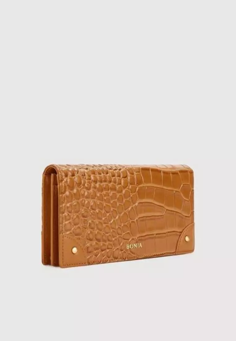 Larissa 2 Fold Long Wallet Brown