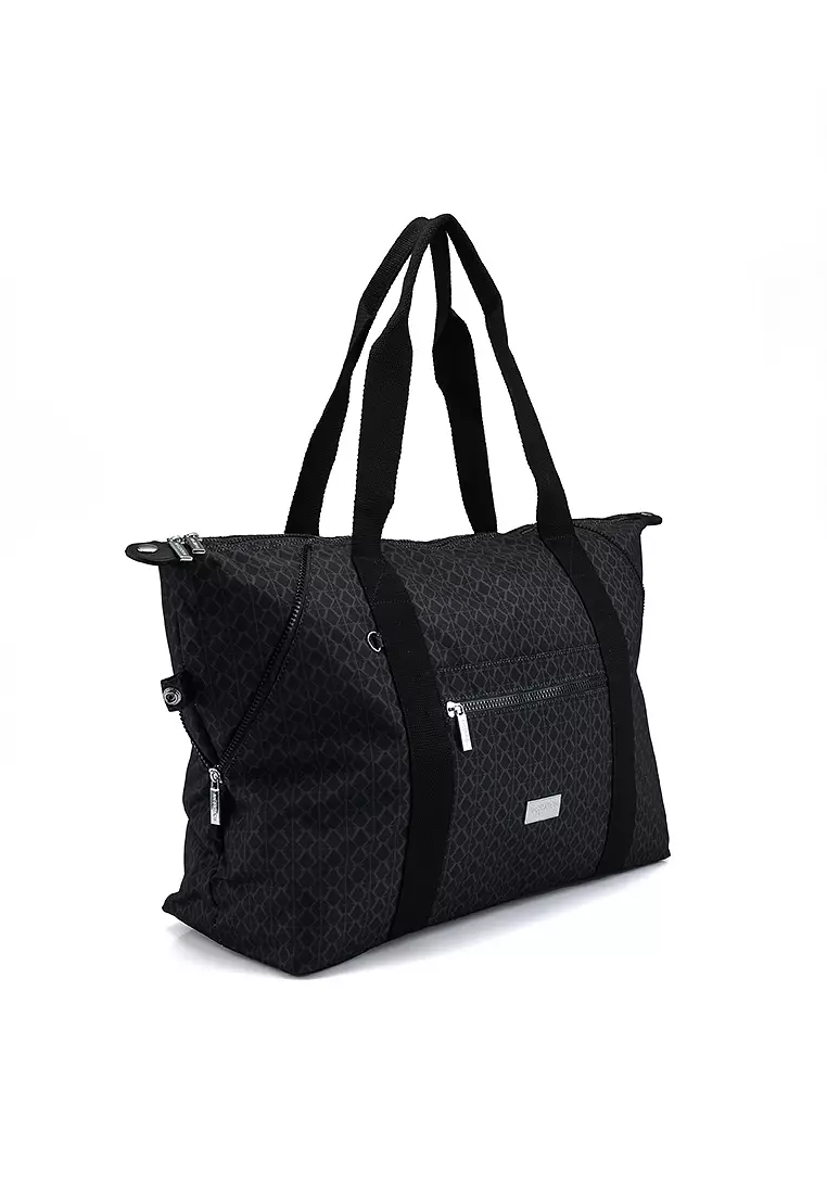 Printed Nylon Large Top Handle Bag