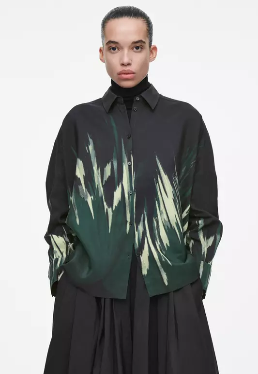 Printed Linen-Blend Shirt