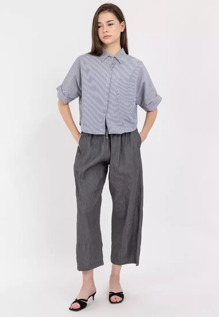 Cassandra Crop Polo Top