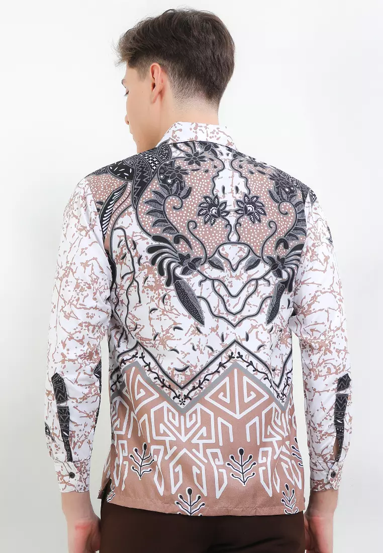 Dasi Kemeja Batik Exclusive Premium Pria Casual Modern Lengan Panjang