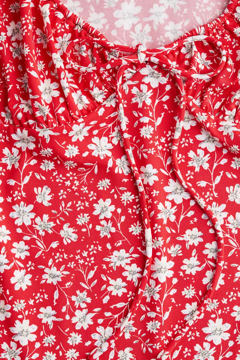 Drawstring-detail bodycon dress