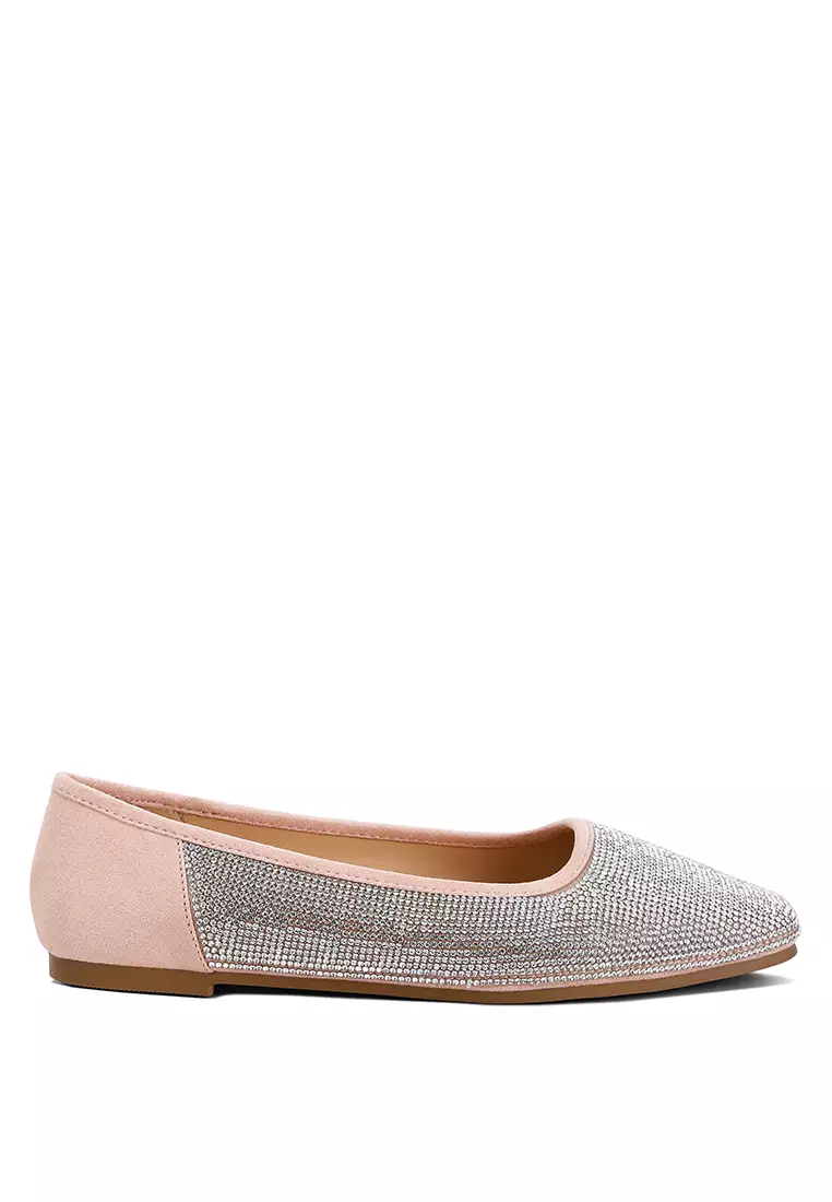 Discount on London Rag  shoes - SKU: Light Pink Shimmering Rhinestone Ballerinas