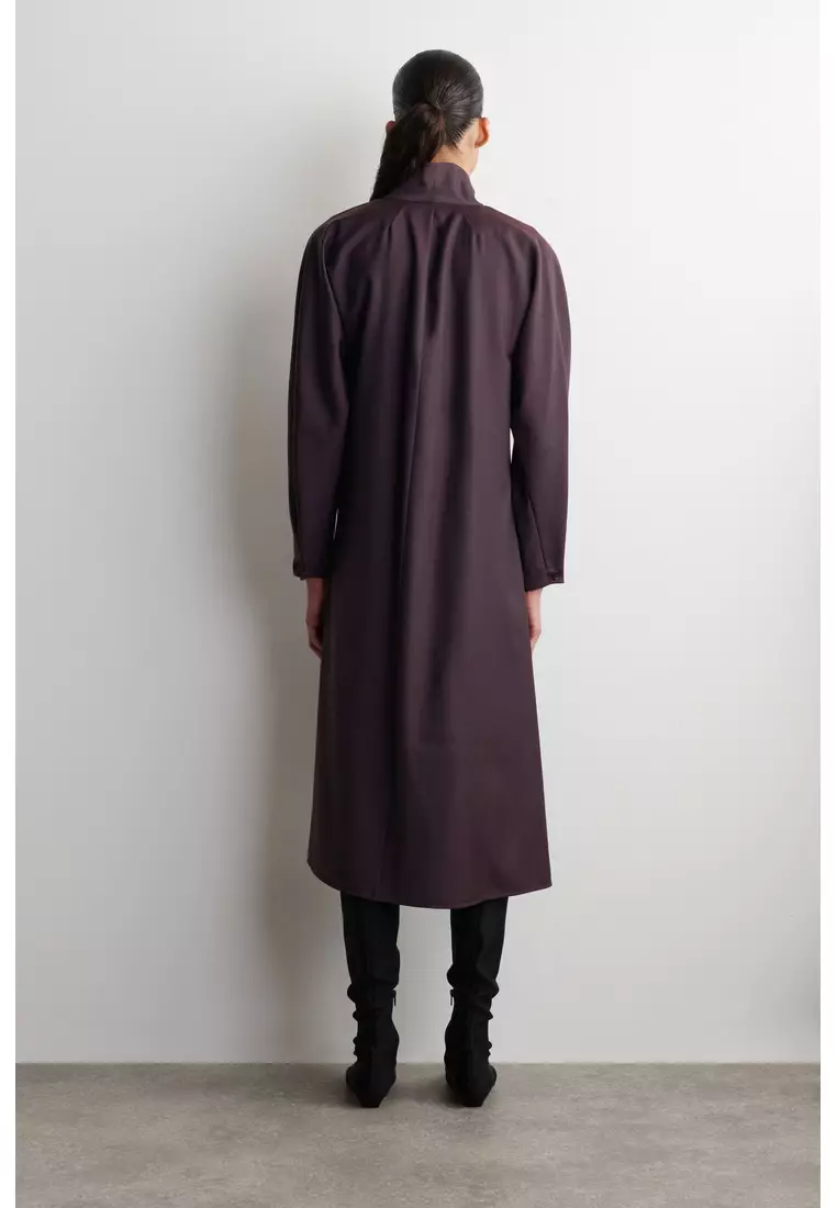 SHAWL-COLLAR WOOL WRAP DRESS