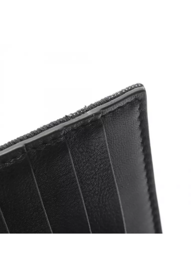 Pre-Loved Christian Dior oblique jacquard Bi-fold Long Wallet canvas black