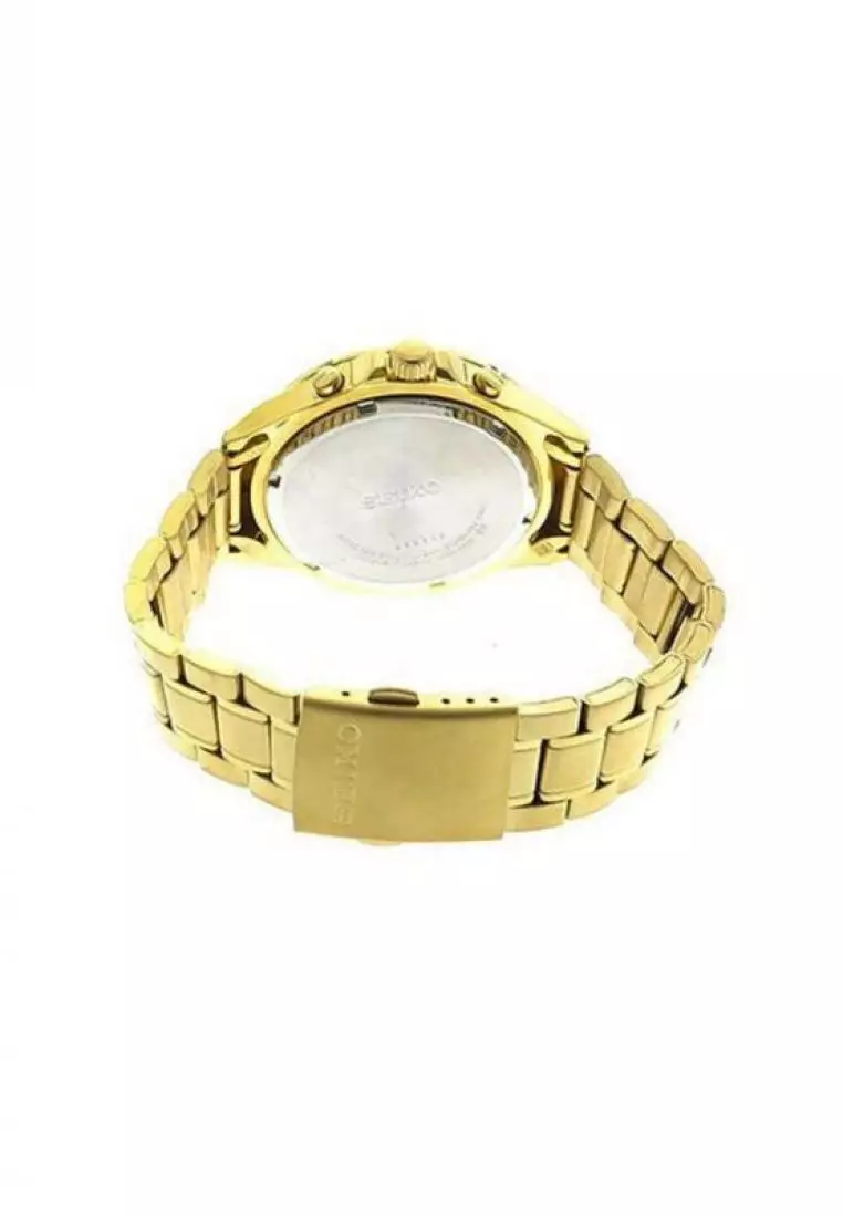 Jam Tangan Pria Seiko Chronograph Original Garansi Resmi Strap Stainless Steel Gold SKS632P1 SKS632 Gold