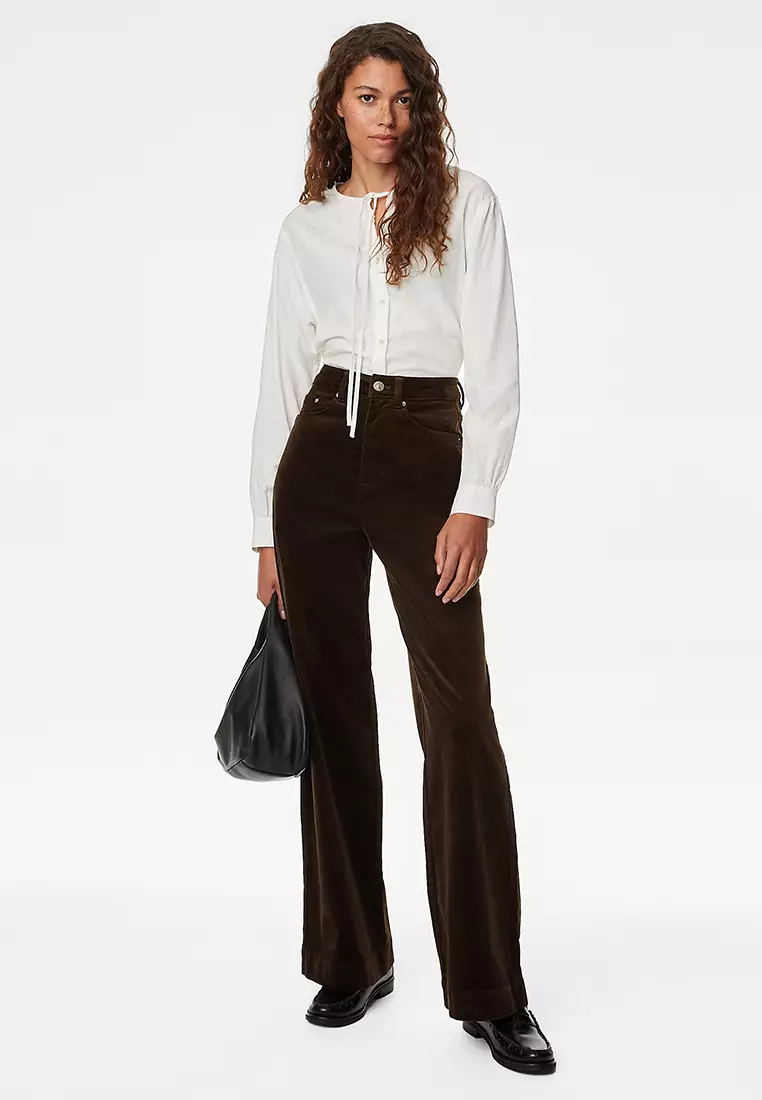 Cotton Rich Cord Wide Leg Trousers