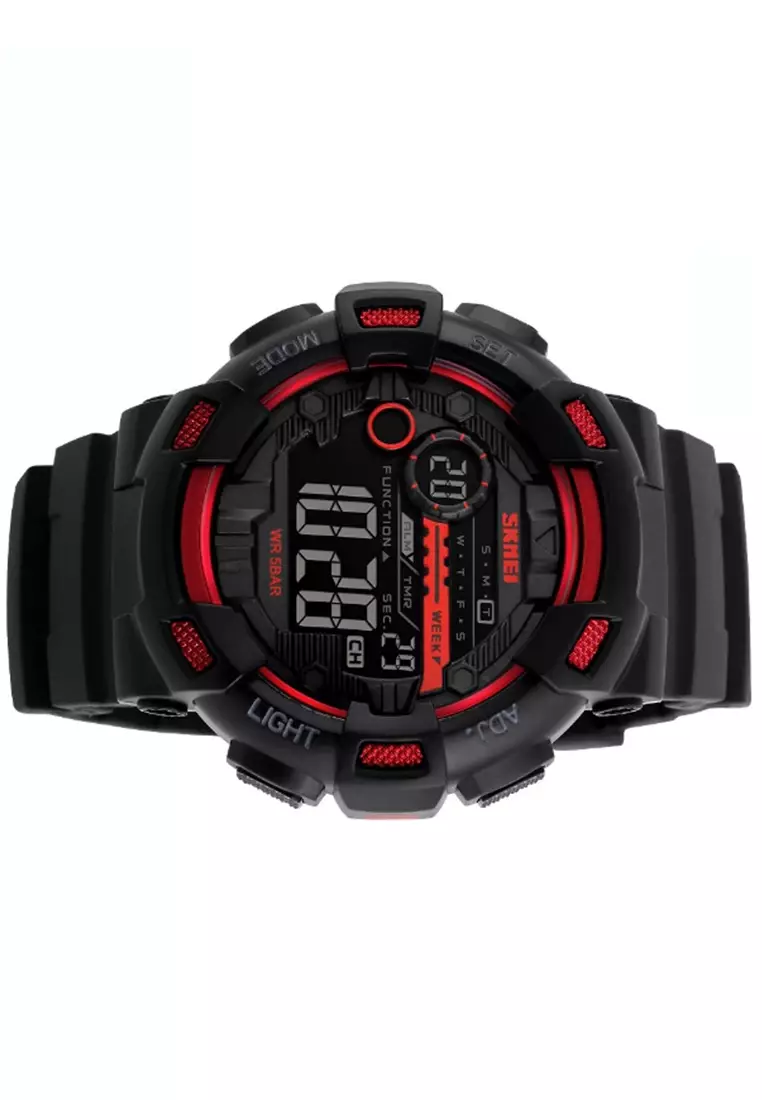 Jam Tangan Casual Digital Pria Waterproof Many Function Strap Tali Material PU GF43 ORIGINAL