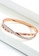Bullion Gold gold BULLION GOLD Roman Numeral Criss Cross Bangle with Created Diamonds in Rose Gold Layered Steel Jewellery 00AF3AC7AE0855GS_2