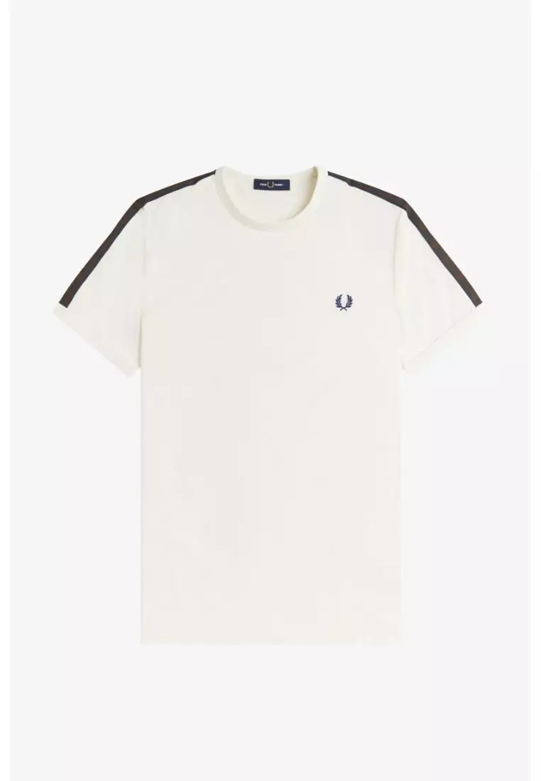 Fred Perry M4613 Contrast Tape Ringer T-Shirt (Ecru / Burnt Tobacco)