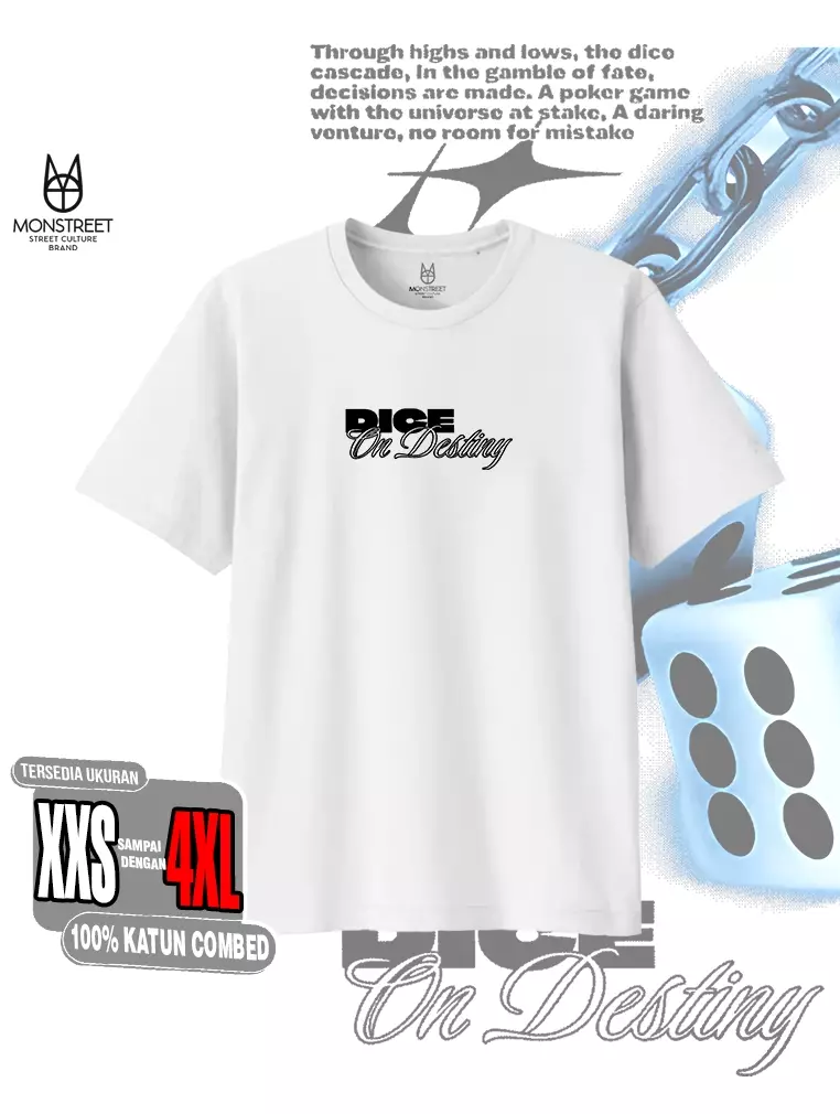 Monstreet Kaos Katun Combed 24S Grafis Reguler Fit Putih Tshirt UTR131 Cotton Combed 24S Graphic Tshirt Regular Fit White Tshirt