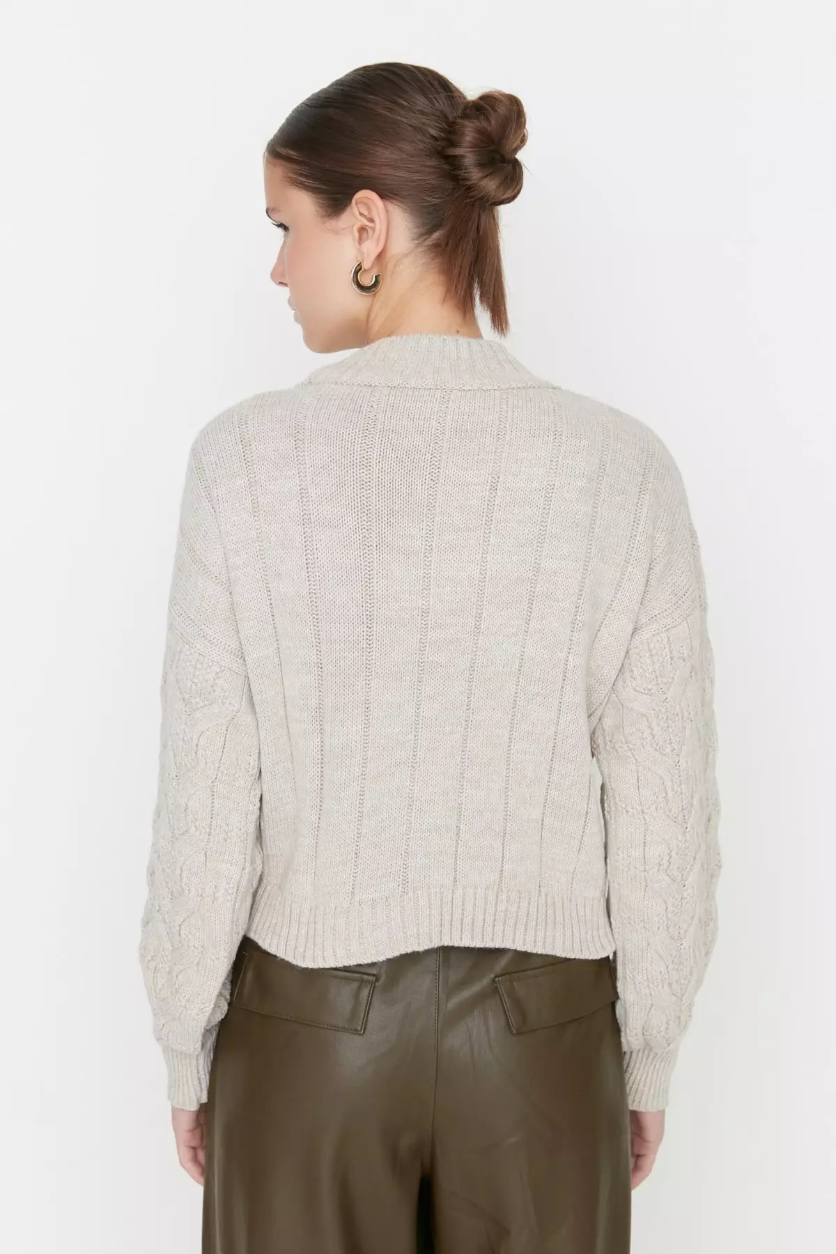Crop High Neck Sweater