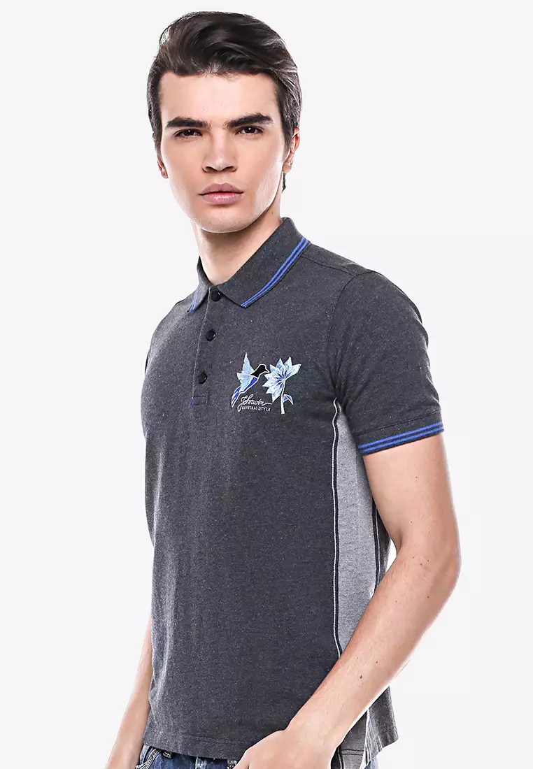 Johnwin - Kaos Polo Pria - Abu Abu- Burung - ATS.625.M093.31.CSS