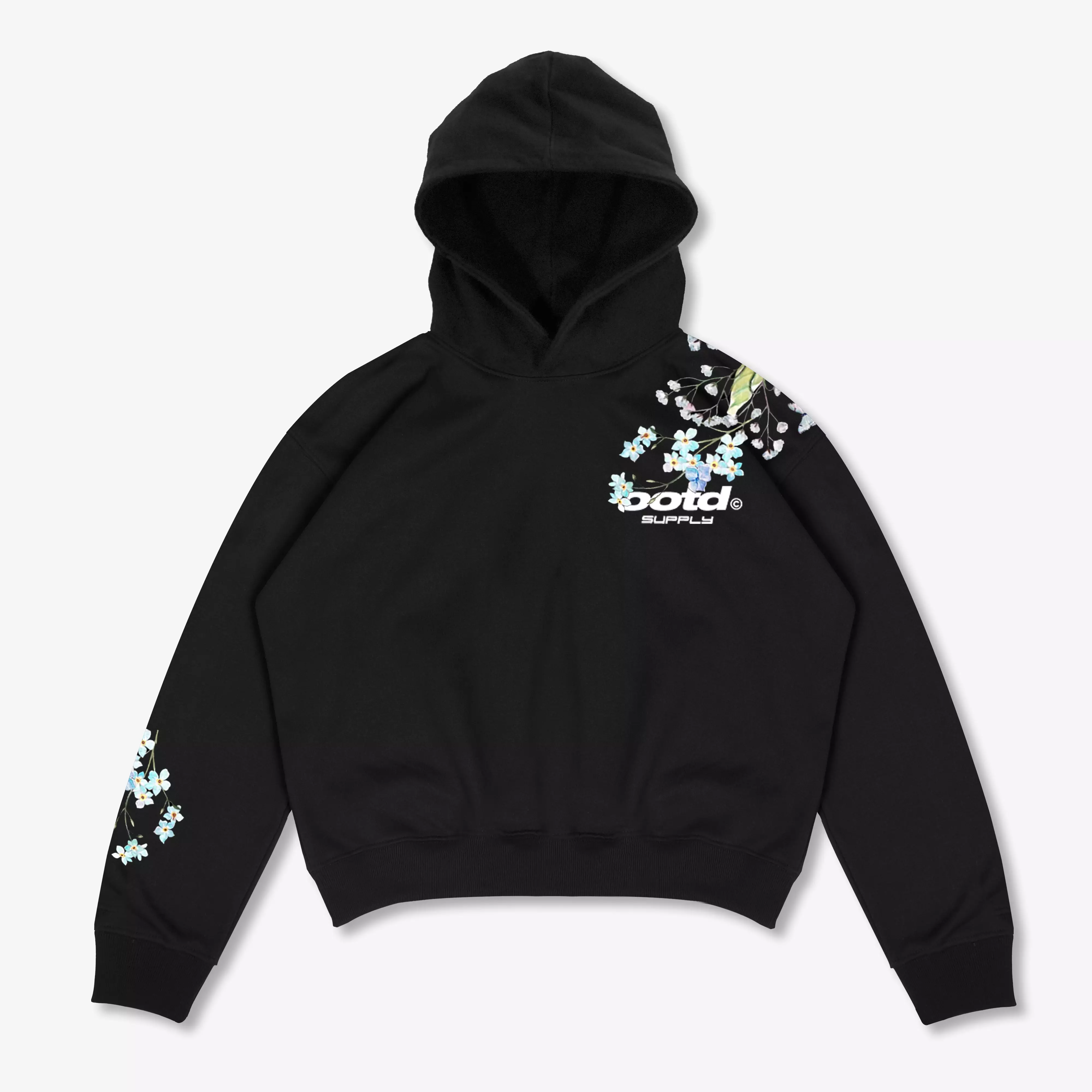 OOTDSUPPLY Hoodie Boxy Fit 375gsm Lily Black l Hoodie Boxyfit Heavyweight | HDBX012