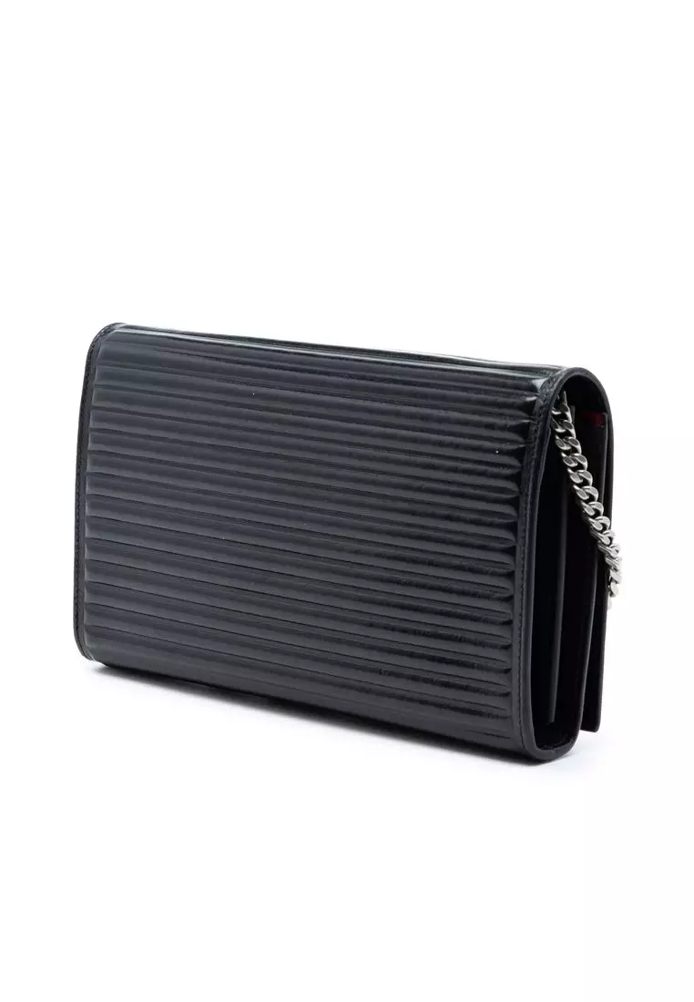 Pre-Loved Saint Laurent Medium Horizontal Quilted Calfskin Monogram Kate Crossbody