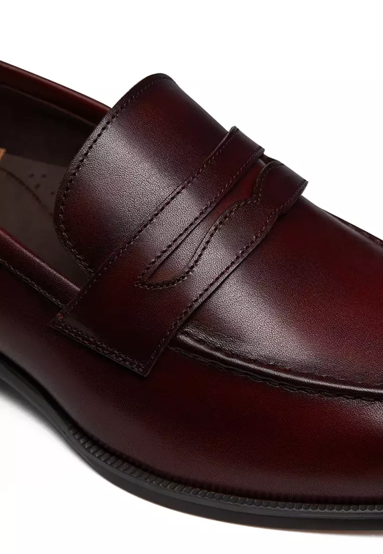 leather slip on dress shoes