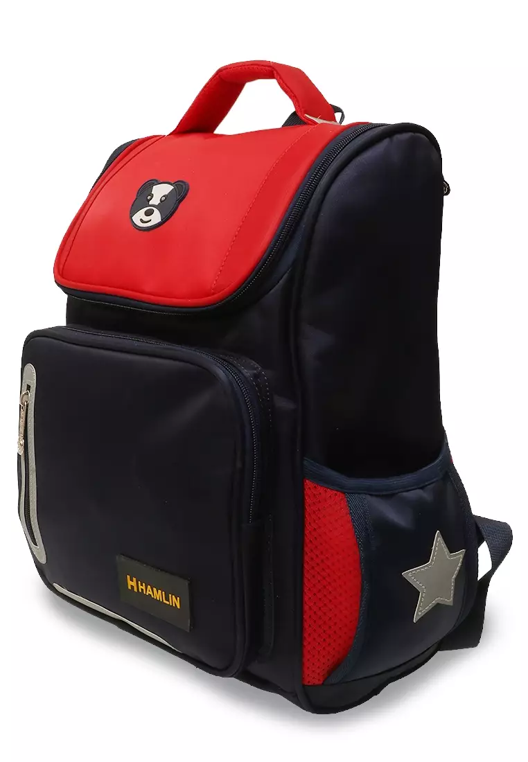 Alessio Tas Ransel Anak Pria Anti Air Childrens Backpack Many Space Material Nylon ORIGINAL - Red