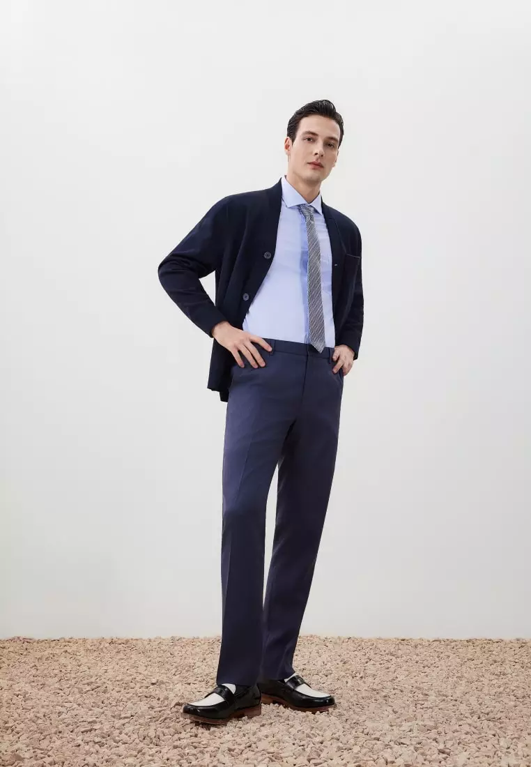 G2000 Teflon Smart Fit Twill Suit Pants with Elastic Waist Band