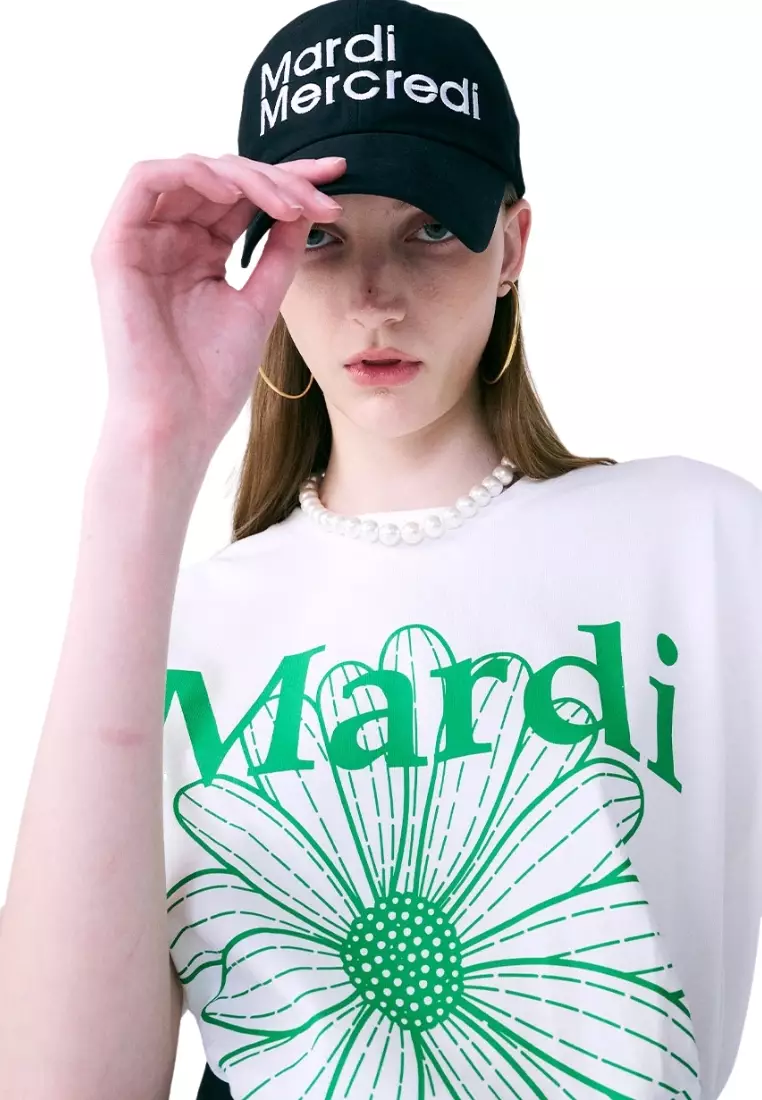 Tshirt Flowermardi - White Green