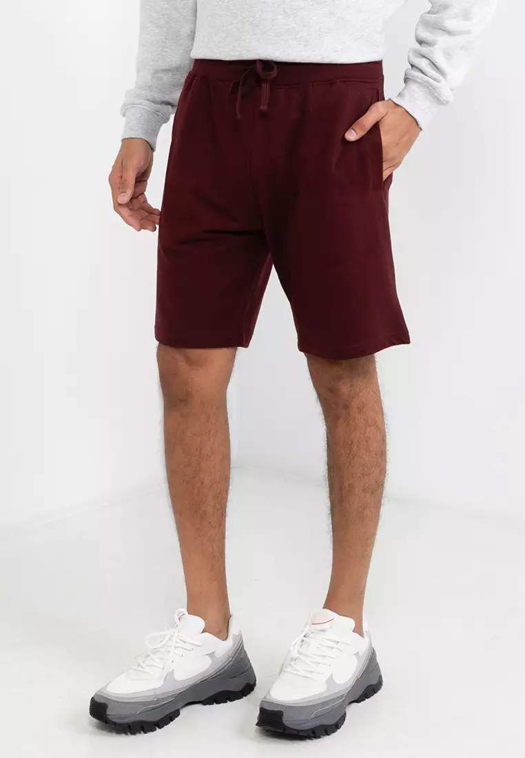 Maroon sweat shorts sales