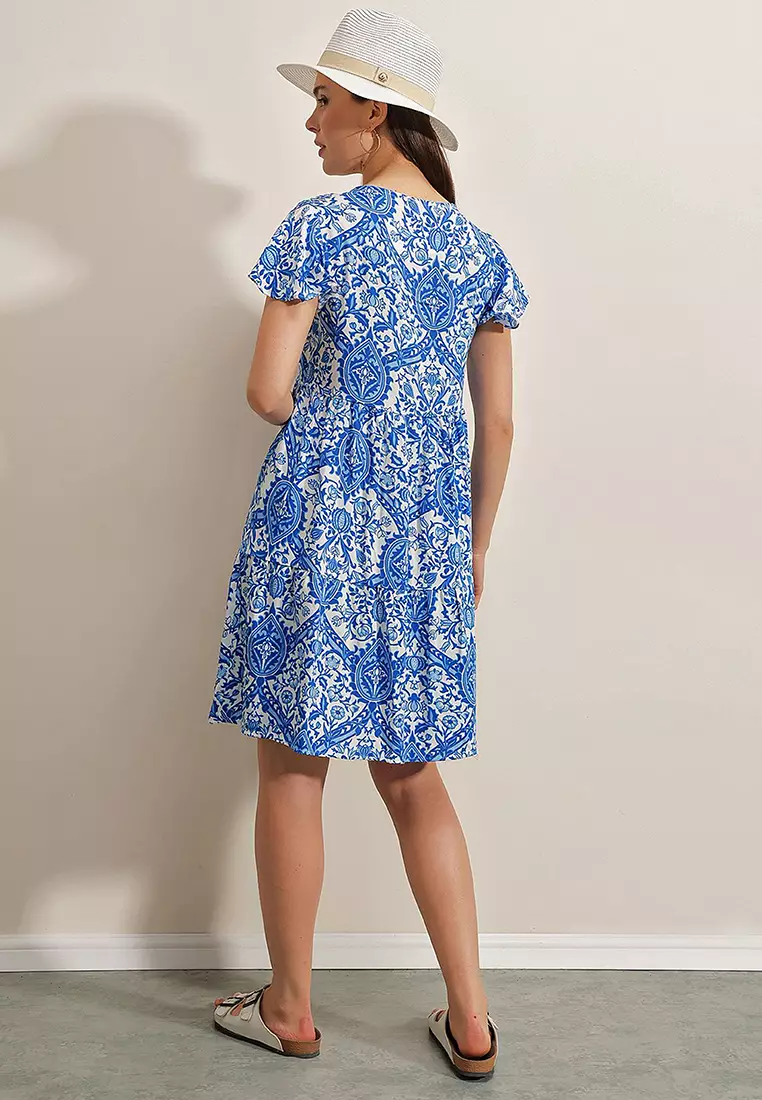 Viscose V-Neck Dress