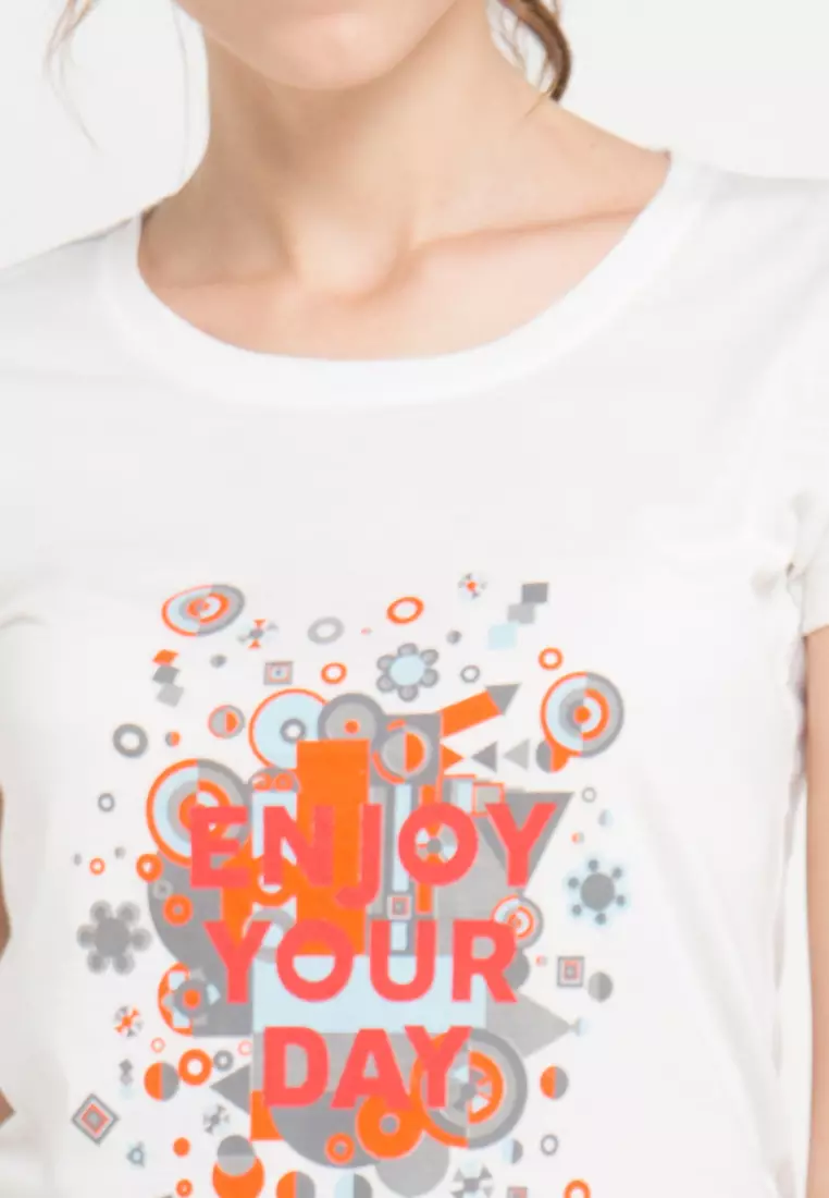 Print Enjoy Your Day short sleeve Tshirt