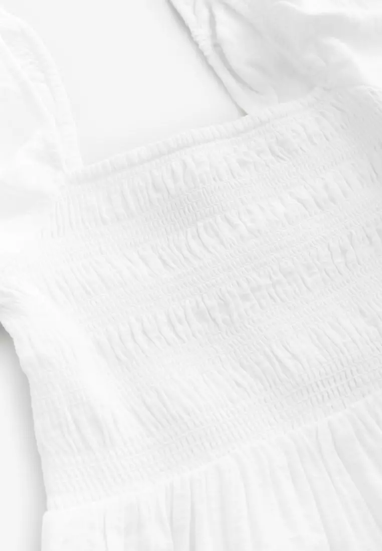 Puff Sleeve Off Shoulder Midi Dress