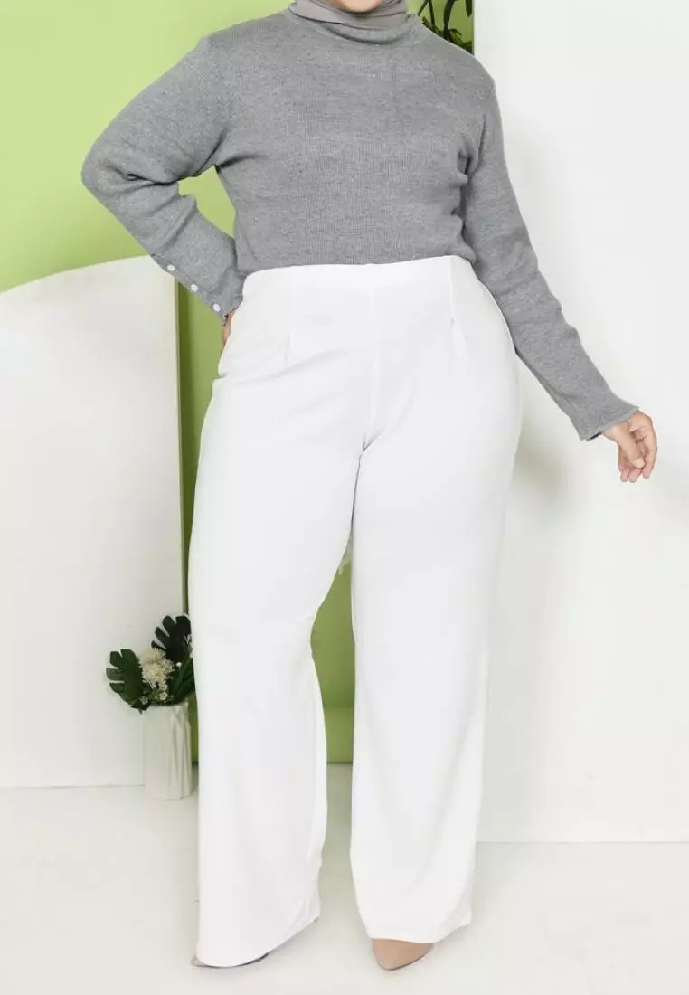 Kama Highwaist Loose Pants - Broken White M19322 R83S4 (L-XL)