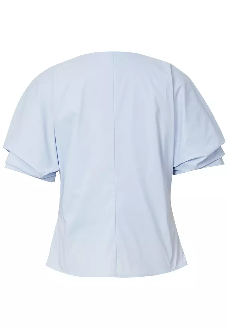 Wrap Blouse with Pearl Button