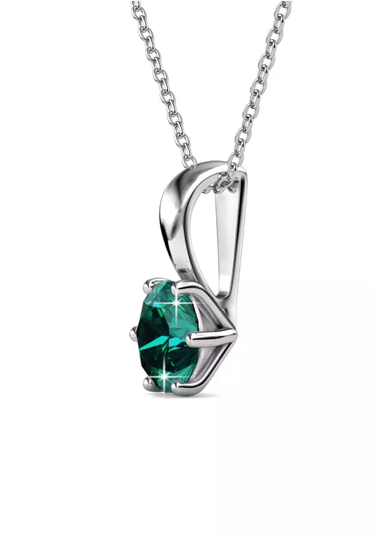 Birth Stone Pendant May Emerald - Kalung Crystal Swarovski by Her Jewellery