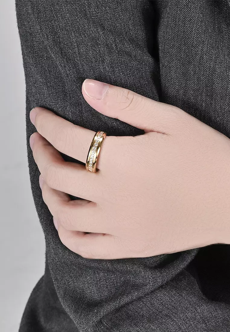 Titanium Steel Zircon Ring JW QF-JZ850