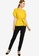 ZALORA WORK yellow Slit Sleeve Top With Belt FEE6FAA885AC54GS_4