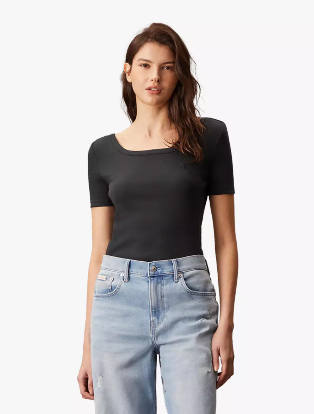 Calvin Klein - Casual Scoop Neck Rib Knit Tee