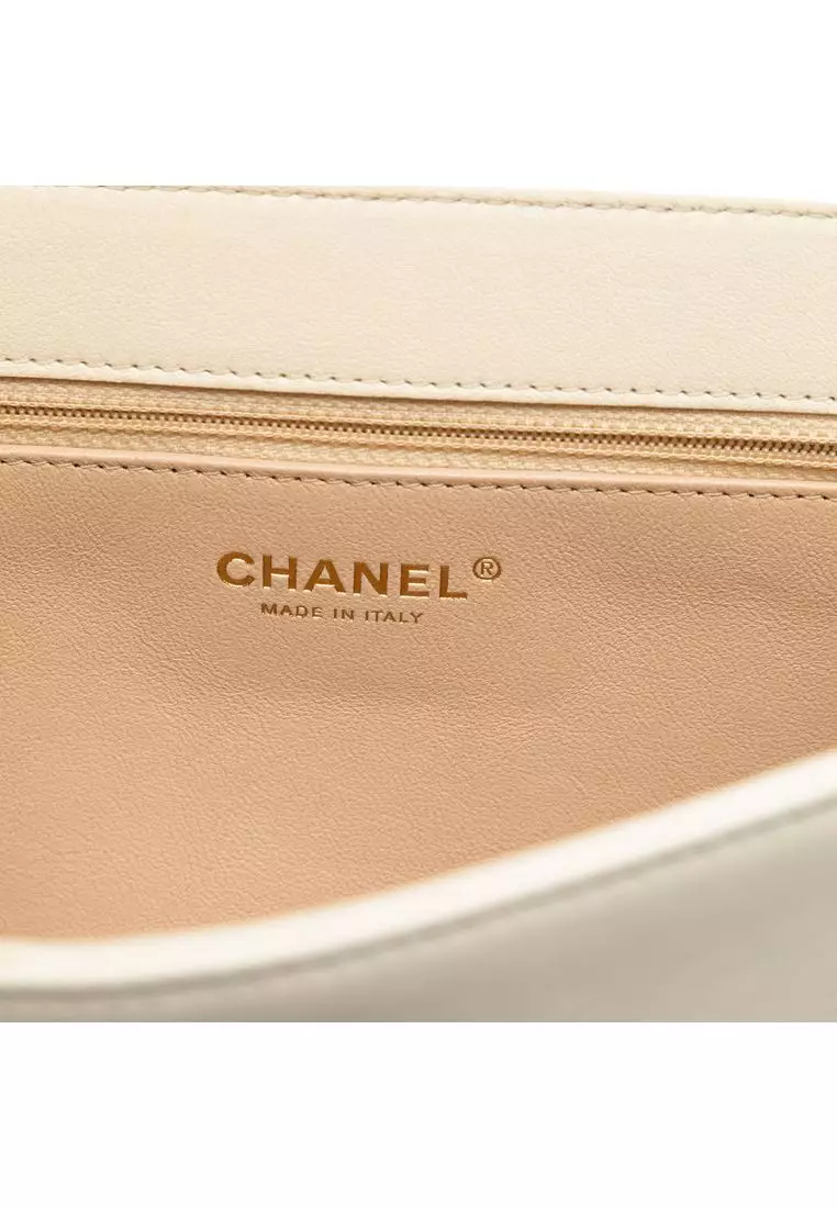Pre-Loved Chanel Large Chevron Sheepskin Subtle Flap