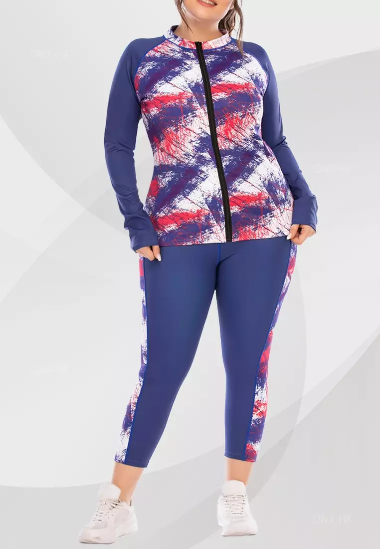 Buy GINGLA Plus Size Fitness Yoga Sports Suit (Sports Bra+Tights+Jacket)  2024 Online