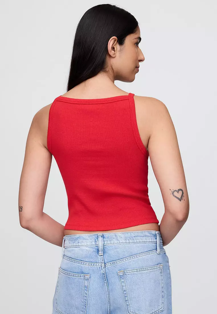 Sleeveless Apron Crop Top