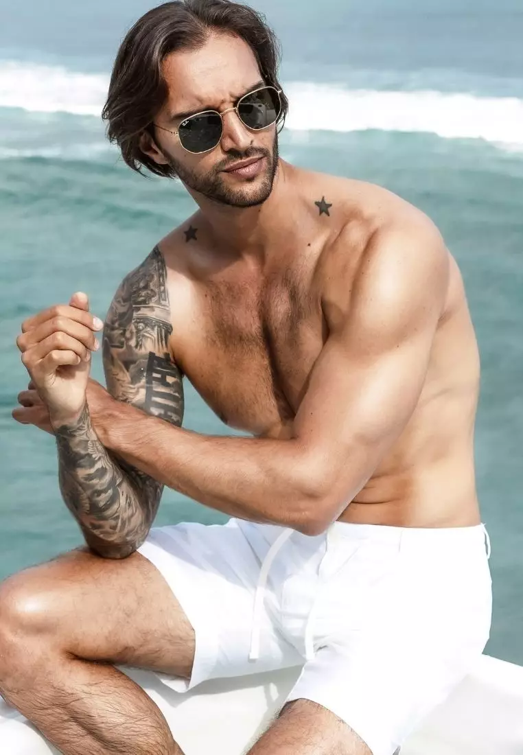 Boracay Celana Pendek Linen Pria Putih | Linen Short Pants Men White